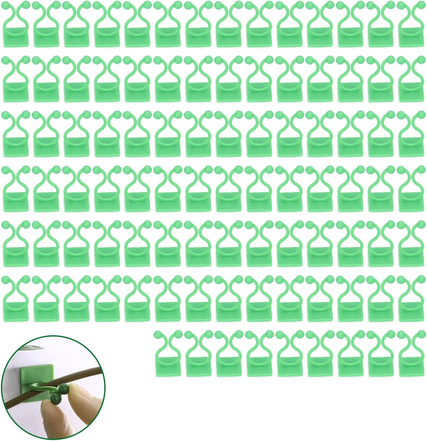 100PCS Plant Climbing Wall Fixture Wall Vines Fixing Clamp/Holder Self Adhesive Branch Fixture for Indoor Plants (White) (Green) image number 5
