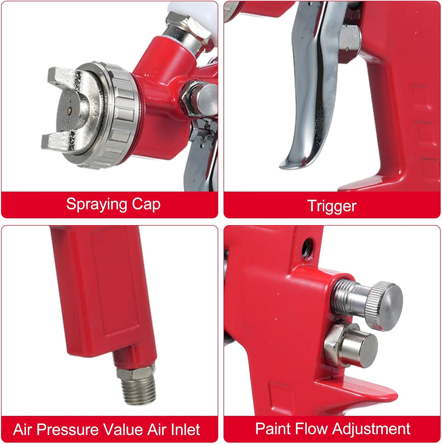 Spray Air Paint Sprayer Kit with 1.4Mm Nozzle and 600Ml Fluid Cup for Walls Automotive Home Improvement image number 1