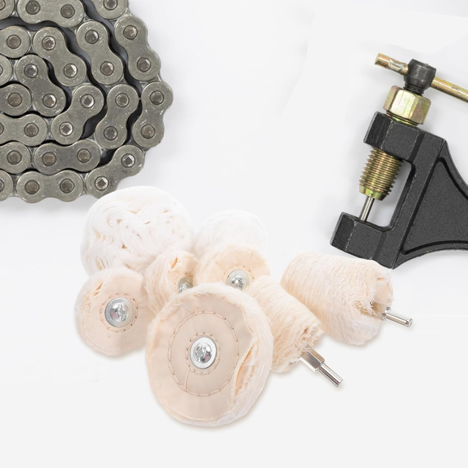 NAMOARLY 8Pcs Efficient Car Polishing Kit Cotton Polishing Wheels Metal Grinding Buffing Tools for Versatile Use image number 5