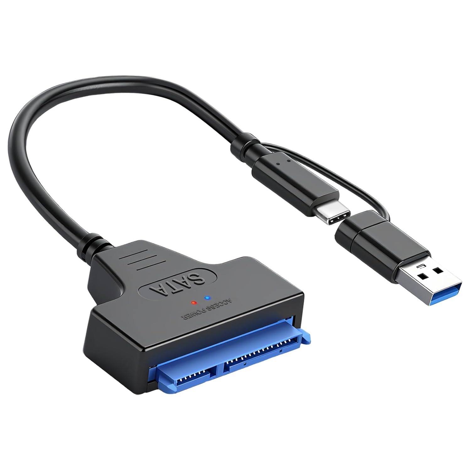 2 In1 SATA III to USB 3.0 Adapter Cable, USB-C/USB-A 3.0 to SATA Converter Compatible with 2.5 Inch HDD and SSD, Supports UASP High-Speed Transfer image number 6