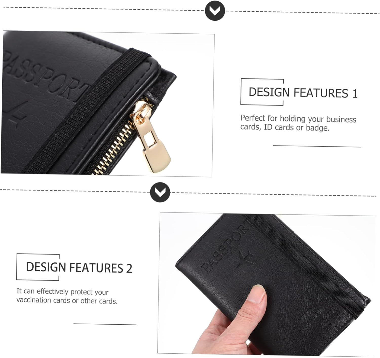 OATIPHO Passport Bag Pu Shell Protective Cover Cardholder Passport Cover for Travel Document Holder Simple Design Cards Organizer and Cards