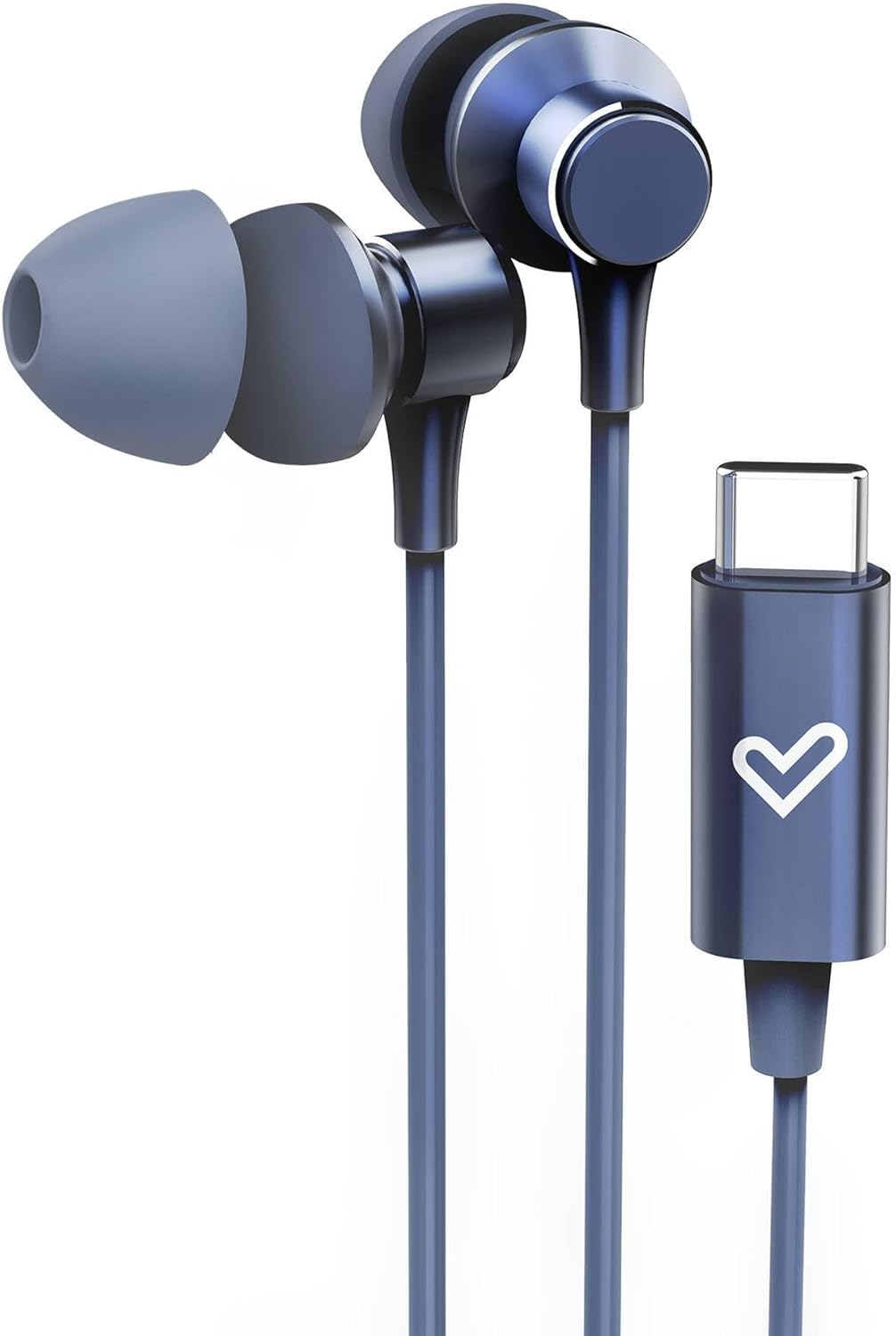 Energy Sistem Metallized Type C In-Ear Headphones with Type-C Connector, Microphone, Volume Control, Aluminium, Recycled Plastic - Blue