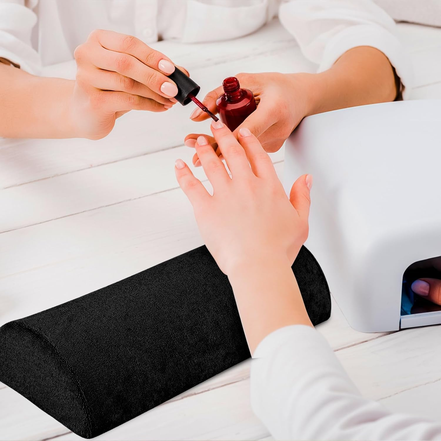 Soft Sponge Manicure Nail Hand Rest Cushion, Nail Art Table Holder Pad, Arm Rest Pillow for Ladies Girls Manicure, Detachable Washable Nail Salon Accessories Tools image number 5