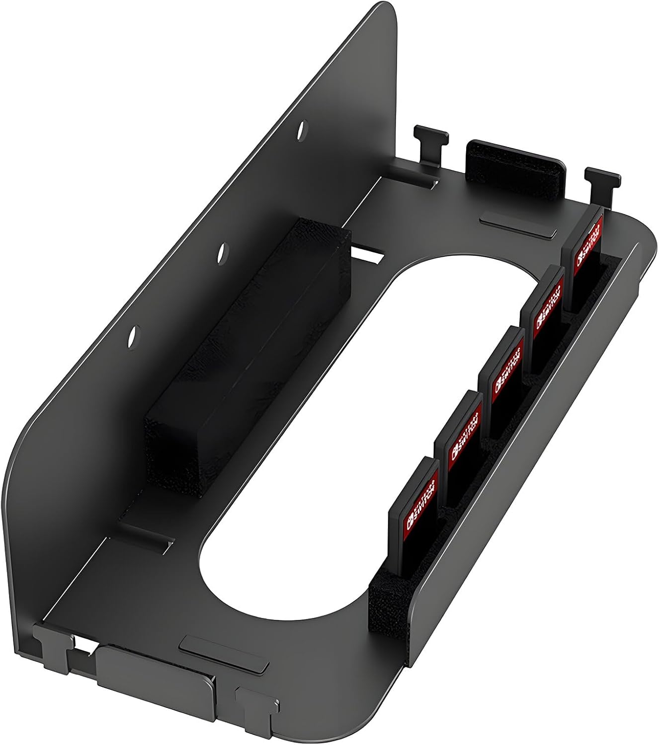 Crspexil Wall Mount for Switch and Switch 2, Metal Wall Mounted Kit Bracket Accessories, with 5 Game Card Holders and 4 Joy Con Hangers, Safely Store the Switch Console near the TV or in the Bedroom image number 5