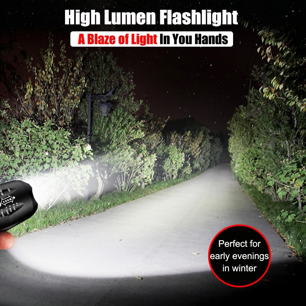 LED Flashlight Pack of 5 High Lumen Bright Zoomable Waterproof Powerful Emergency LED Flashlight for Home 5 Modes Camping Equipment Hiking Walking image number 3