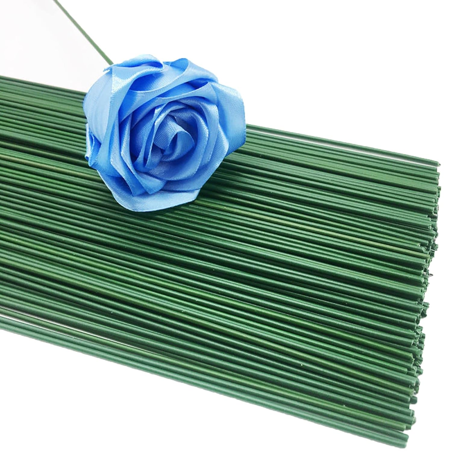 Wonderfulstore 50Pcs/Package 14 Gauge Green Floral Stem Wire for Artificial Flower Making 12 Inch,16 Inch (12 Long) image number 4