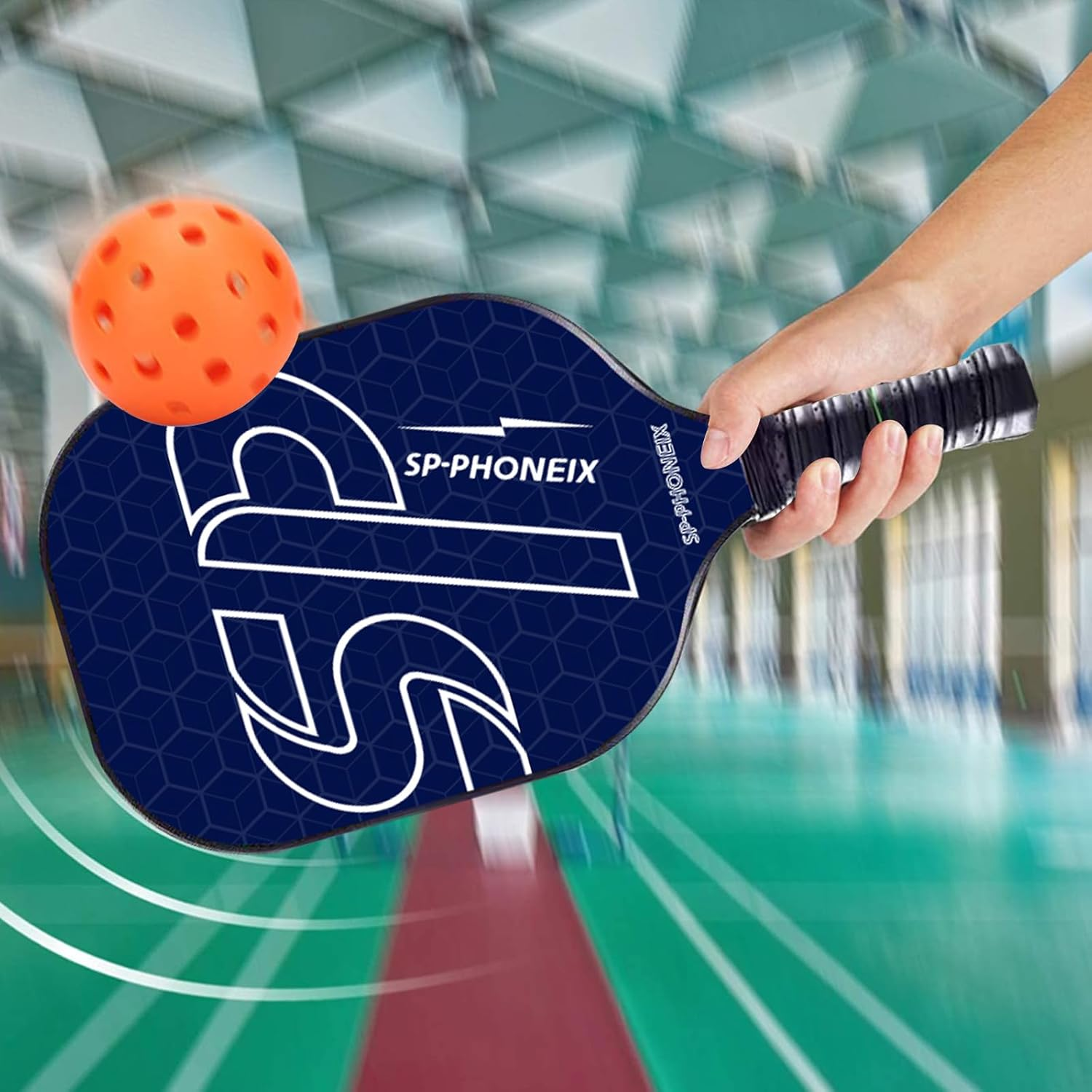 SPPHONEIX Carbon Pickleball Paddles Set Lightweight Pickleball Rackets Honeycomb Core Carbon Fiber Surface, Comfort Grip, 2 Pack Lightweight 4 Ball 2 Paddles 2 Grip Tape - Black image number 4