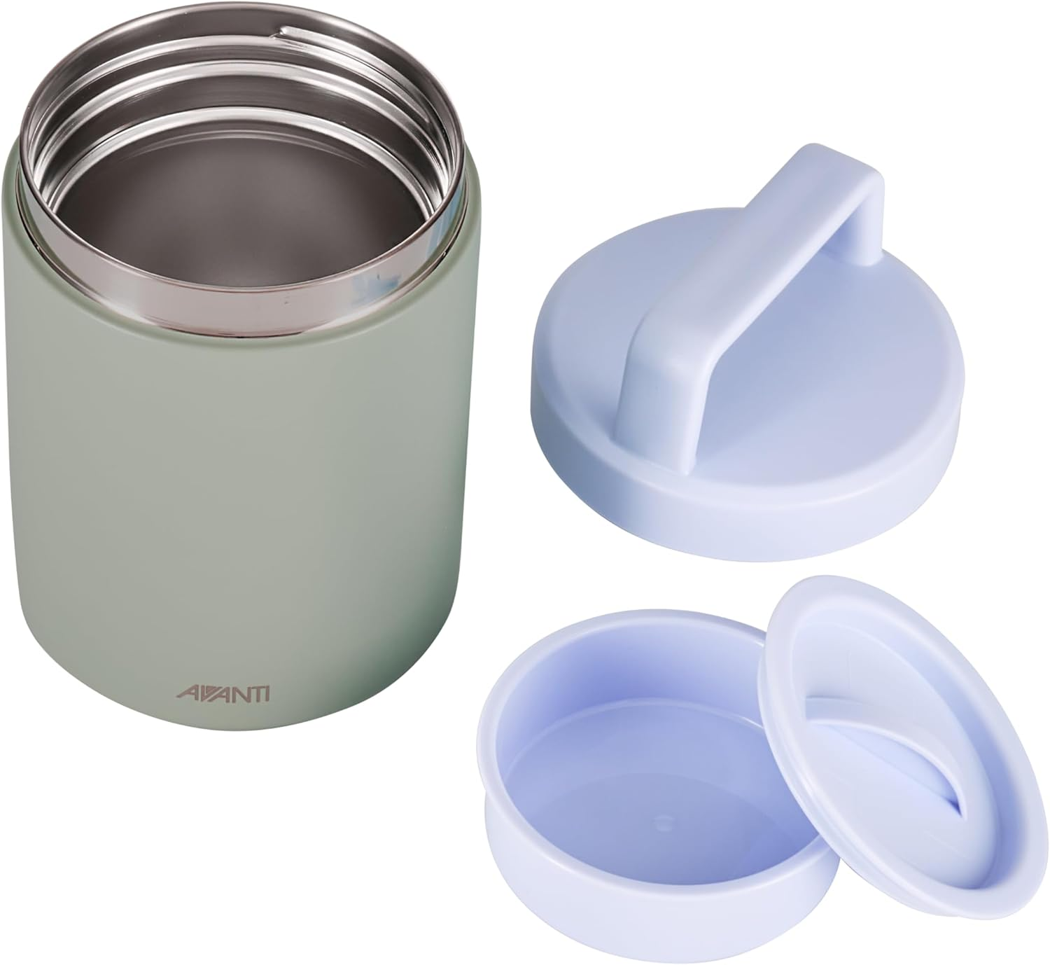 Avanti Insulated Food Jar with Nested Condiments Container and Leakproof Screw Top Lid with Carry Handle, 480Ml, Agave image number 6