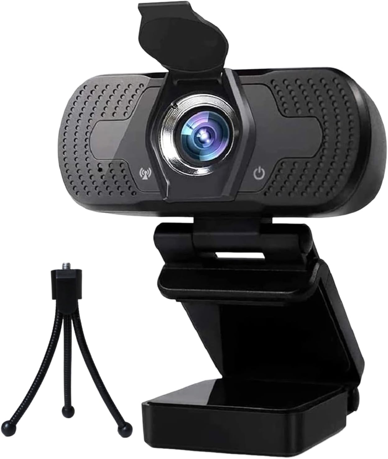 1080P Webcam with Stereo Microphone USB Web Camera 110 Degree View Angle HD Webcam for Video Calling Recording Conferencing Streaming Gaming on Desktop Laptop image number 1