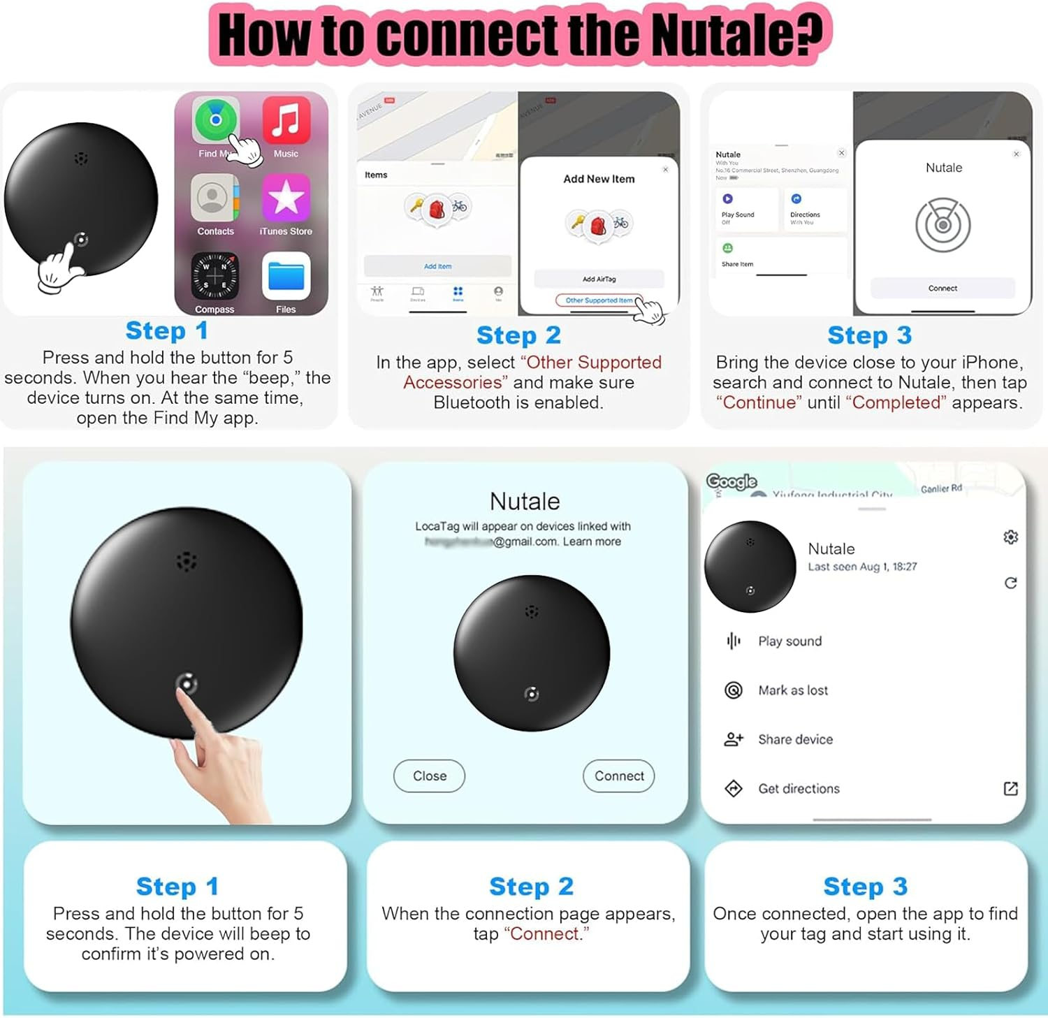 Tracker Smart Tags Android & Ios-Dual System Bluetooth Luggag Tracker Keys Finder/Item Locator Work with Apple Find My (Ios)&Google'S Find Hub(Android) for Key,Backpack,Luggage Black (1 Pack) image number 3