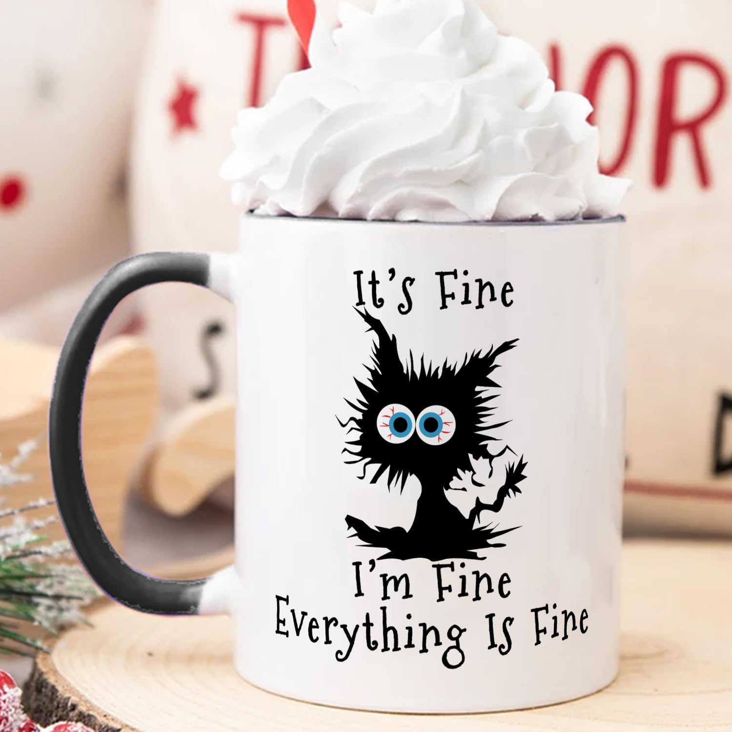 Fatbaby Funny Coffee Mug for Women Men, Humorous Gifts for Coworker Office, It&rsquo;S Fine Tea Cup 11 OZ