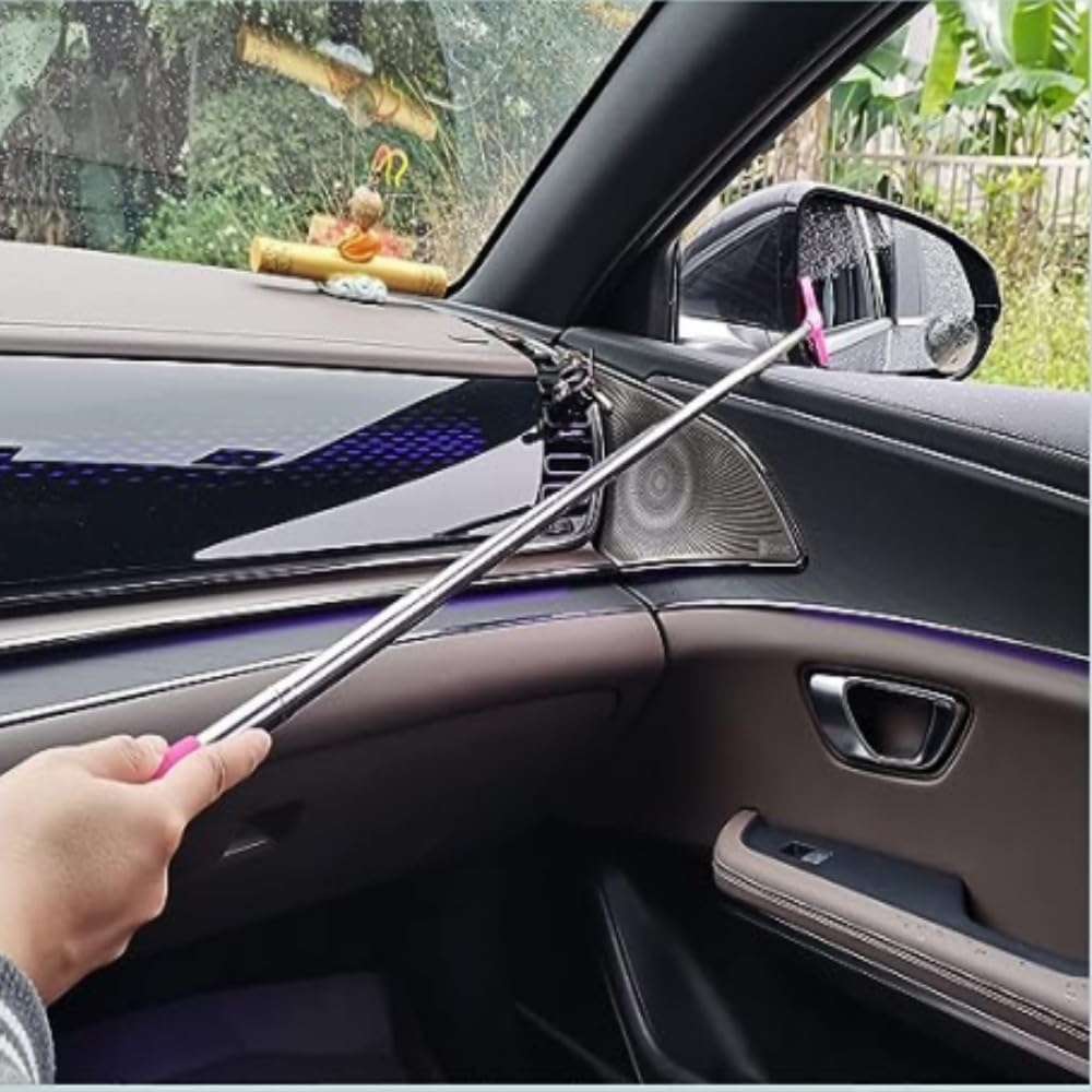 2 Pcs Mini Squeegee for Car Mirror, Windshield Squeegee Long Handle,Car Window Squeegee image number 1