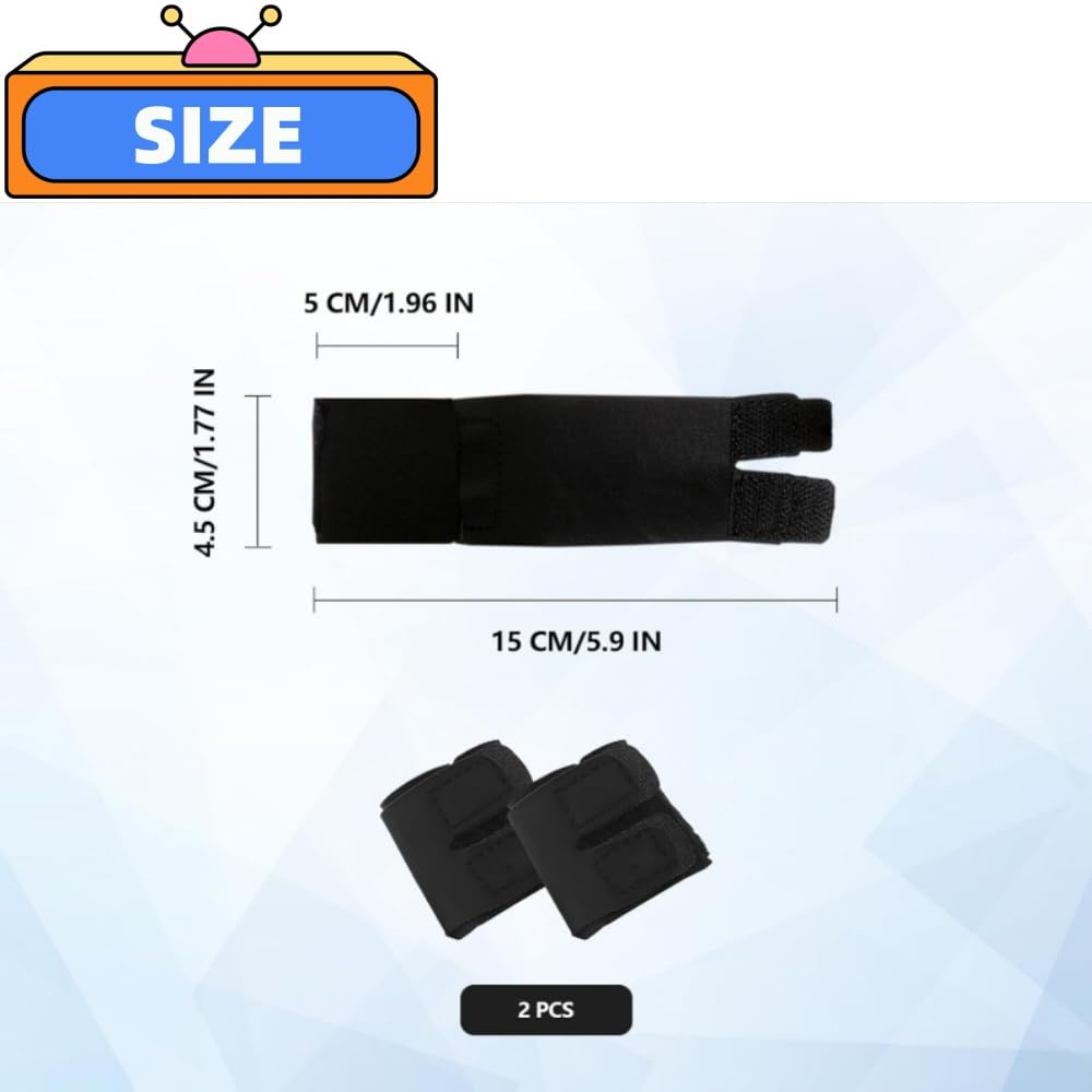 2 PCS Finger Splints for Thumb & Finger Support, Adjustable Compression Wraps for Pain Relief, Arthritis, Sports Injury - Perfect for Basketball, Tennis, Volleyball Players (Black)