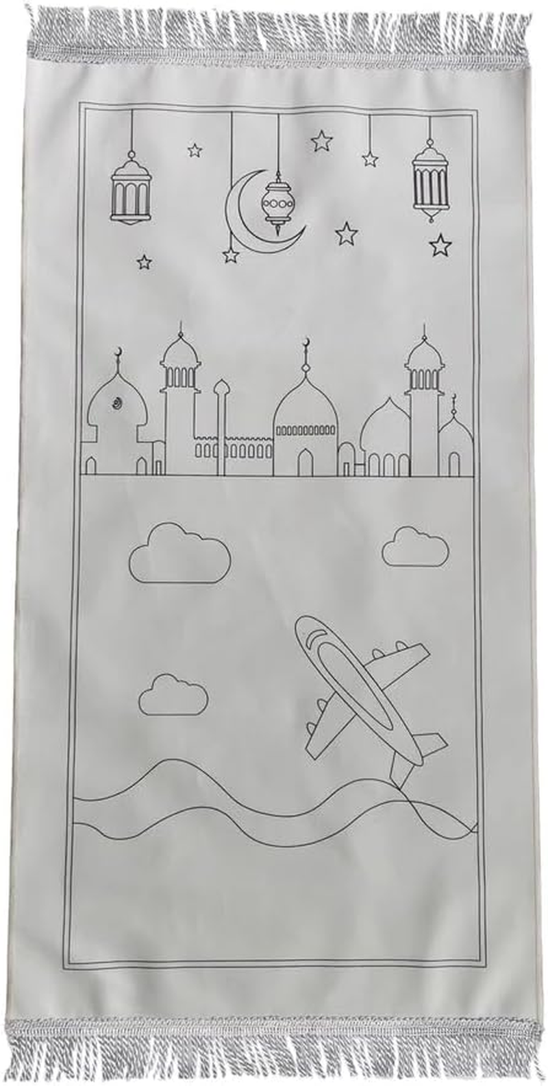 DIY Painting - Muslim Prayer Mat for Kids, Educational with Fabric Colour Pens, Ramadhan Activity, Eid Gift, Birthday Activity (Pattern 3) image number 1