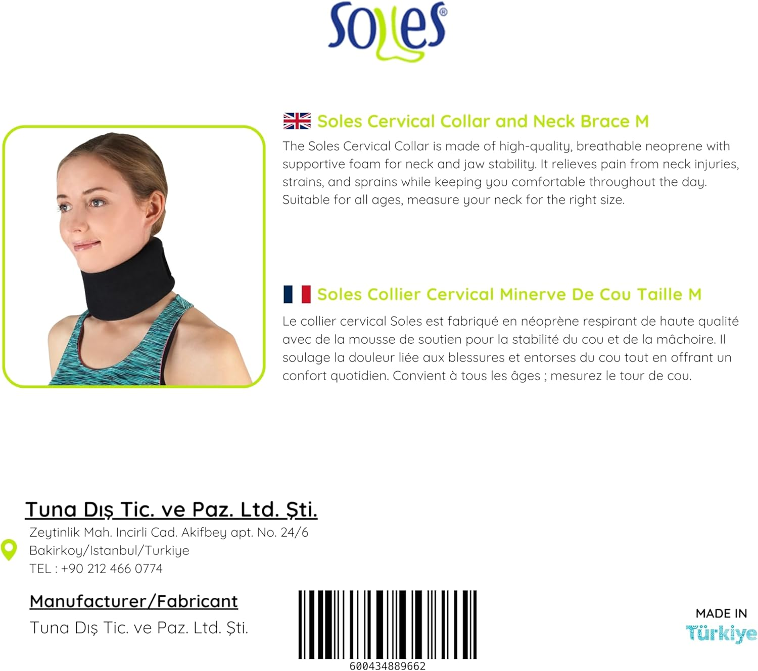 Soles Cervical Collar and Neck Brace (SLS601M) image number 5