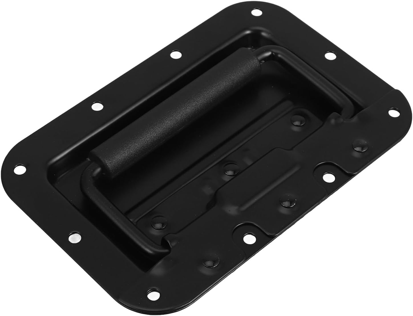 Jojofuny Spring Loaded Recessed Handle with Padded Grip, Black Iron Flush Mount Pull Handle for Chest, Cabinet, Speaker Box, Flight Case, and Kitchen Hardware Accessories image number 2