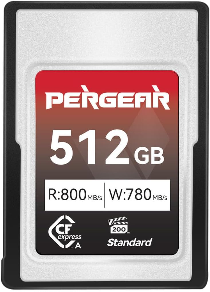 Pergear 512GB Cfexpress Type a Memory Card, up to 800Mb/S Read Speed & 780Mb/S Write Speed for 4K 120P, 8K 30P Recording (512, GB)