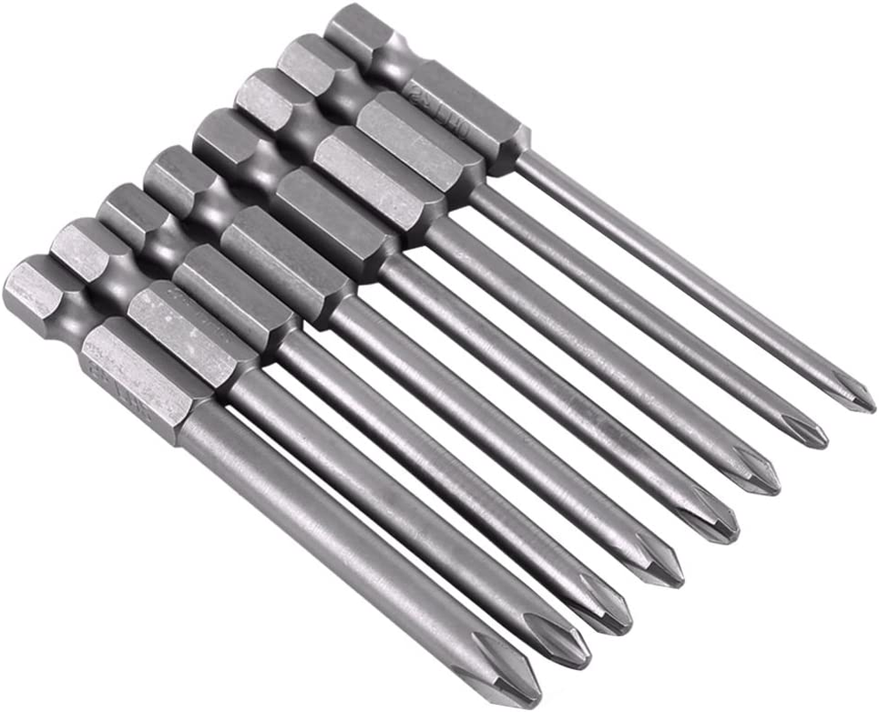 Yakamoz Screwdriver Bits Set, 6Pcs 1/4 Hex Shank Magnetic Cross Phillips Electric Screw Head Screwdriver Bits Set Power Tools | 5.9-Inch Length