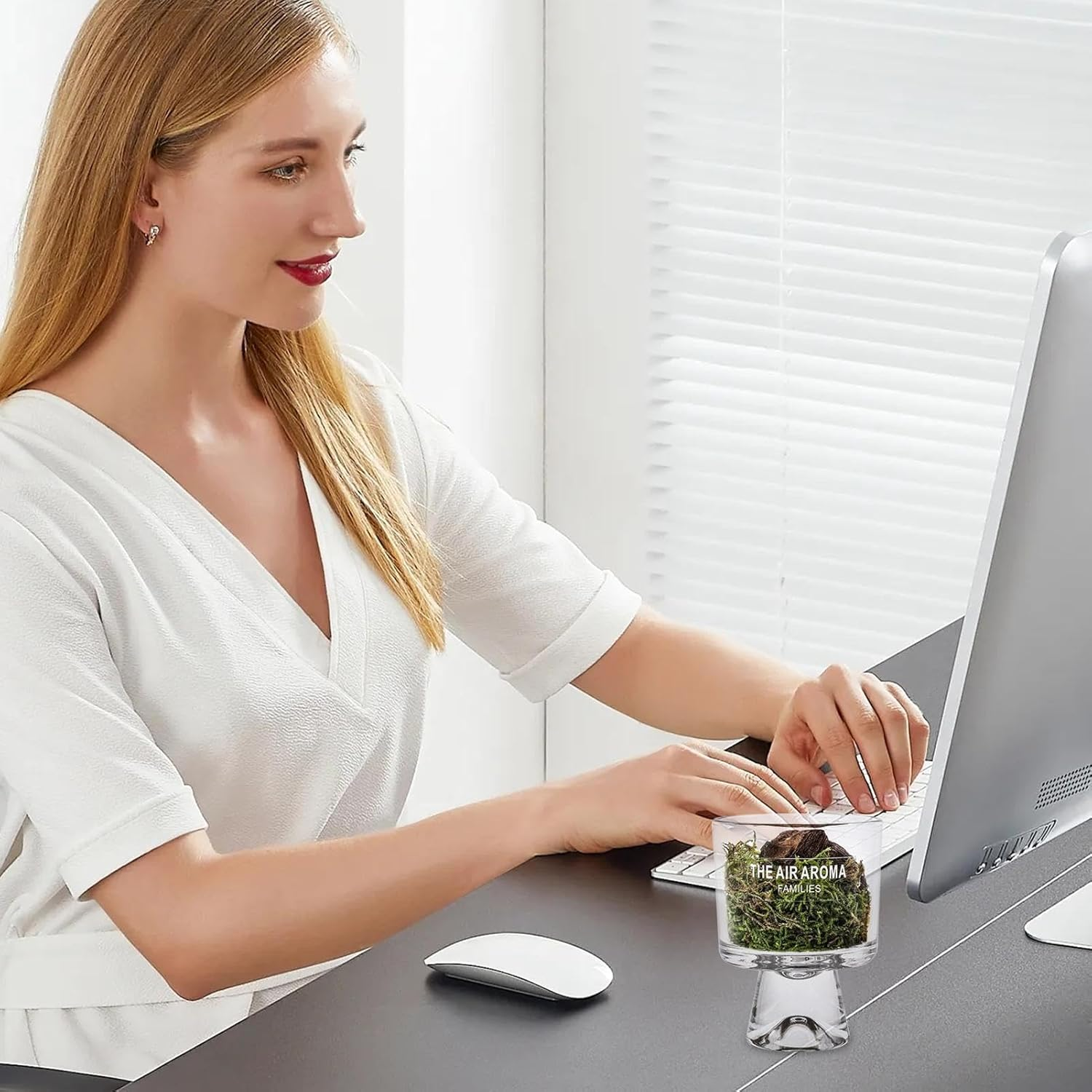 Plant Diffuser | Pine Moss Passive Diffuser Oil Set,Home Fragrance Diffuser, Long-Lasting Decorative Oil Diffuser for Decorating at Home, Workplace or Car