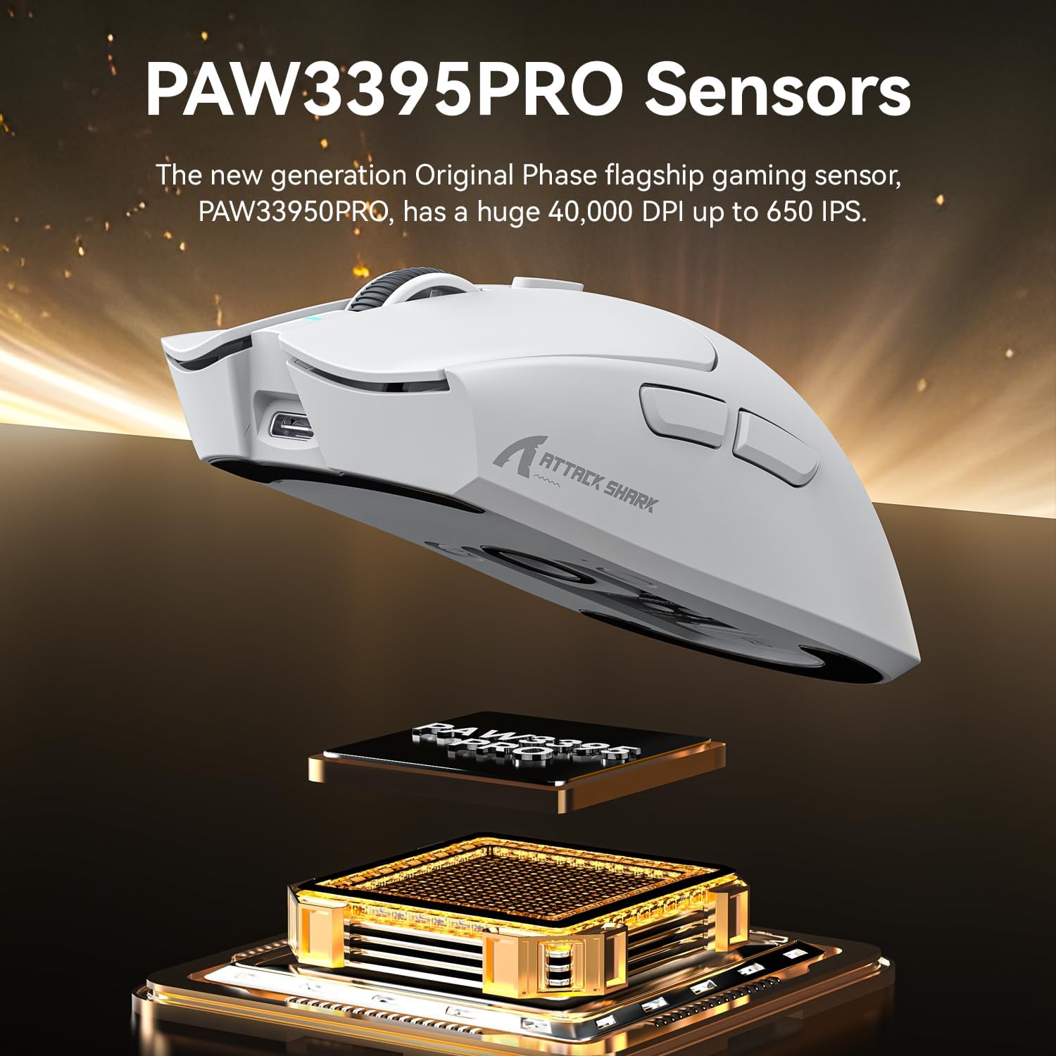 ATTACK SHARK X1 Ultralight Wireless Gaming Mouse with Magnetic RGB Charging Dock,Anti Slip Grip Tape,Pixart PAW3395 Pro Sensor,40000Dpi,Bt/2.4Ghz/Wired,Optical Micro Switch for PC Mac Gamer(Black)