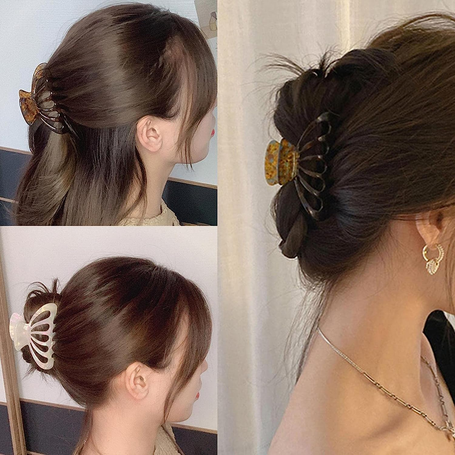 Large Hair Claw Clip for Women Thick Hair Tortoise Shell Cellulose Acetate Strong Claw Hair Hair Jaw Hold for Curly Long image number 3