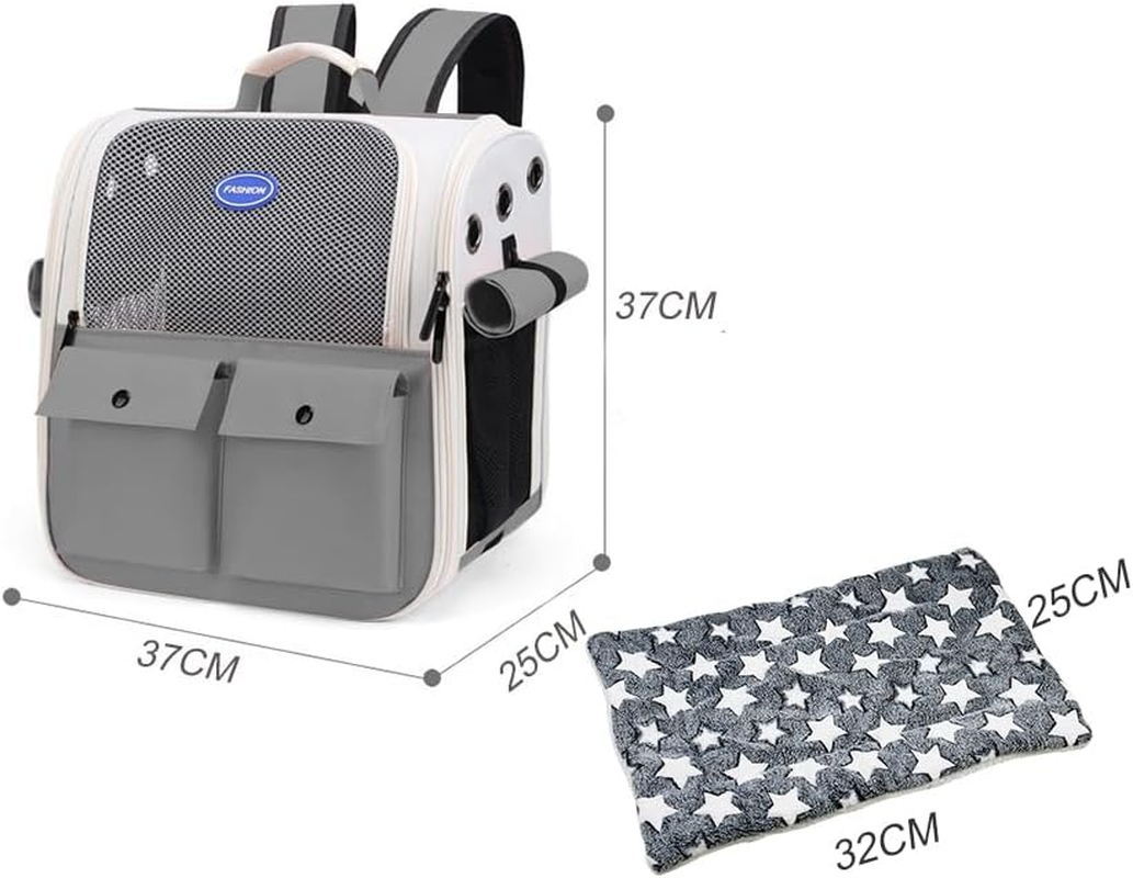 Pet Backpack Carrier for Cats, Small Pets Dogs Rabbit up to 16 Pounds, with Soft Cushion Collapsible Breathable Ventilated Design,Safety Straps, Backpack Designed for Travel, Hiking, Walking image number 4