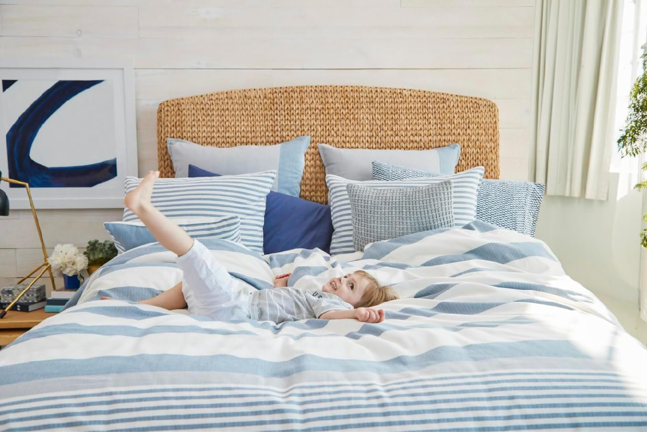 Nautica 220088 Fairwater Duvet Cover Set,Blue,Full/Queen image number 2