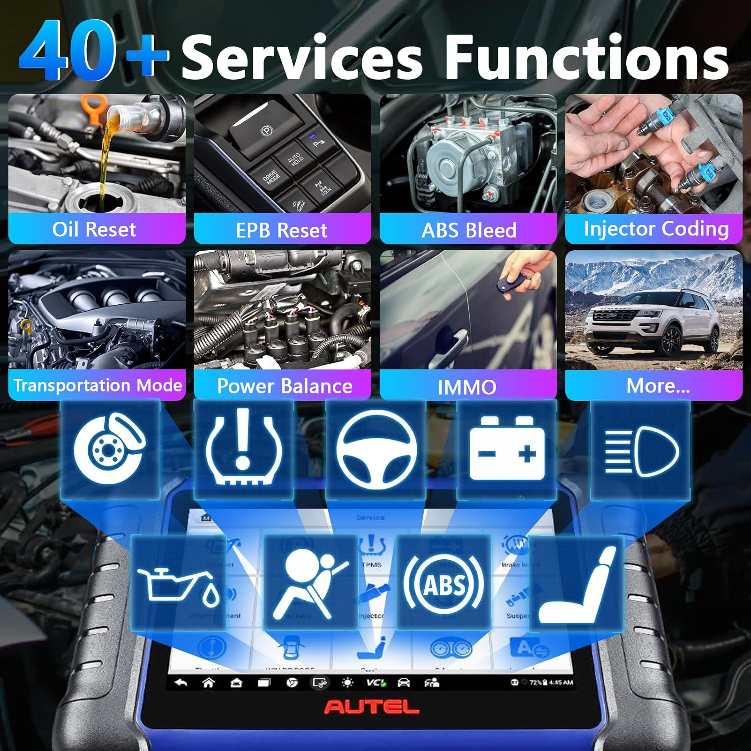 Autel Key Programmer Maxiim IM508S, 2024 Android 11 Version of Autel IM508 IMMO Key Fob Programming Tool, OBDII Diagnostic Tool Same as MK808BT Pro Bi-Directional Scanner with 36+ Services image number 1