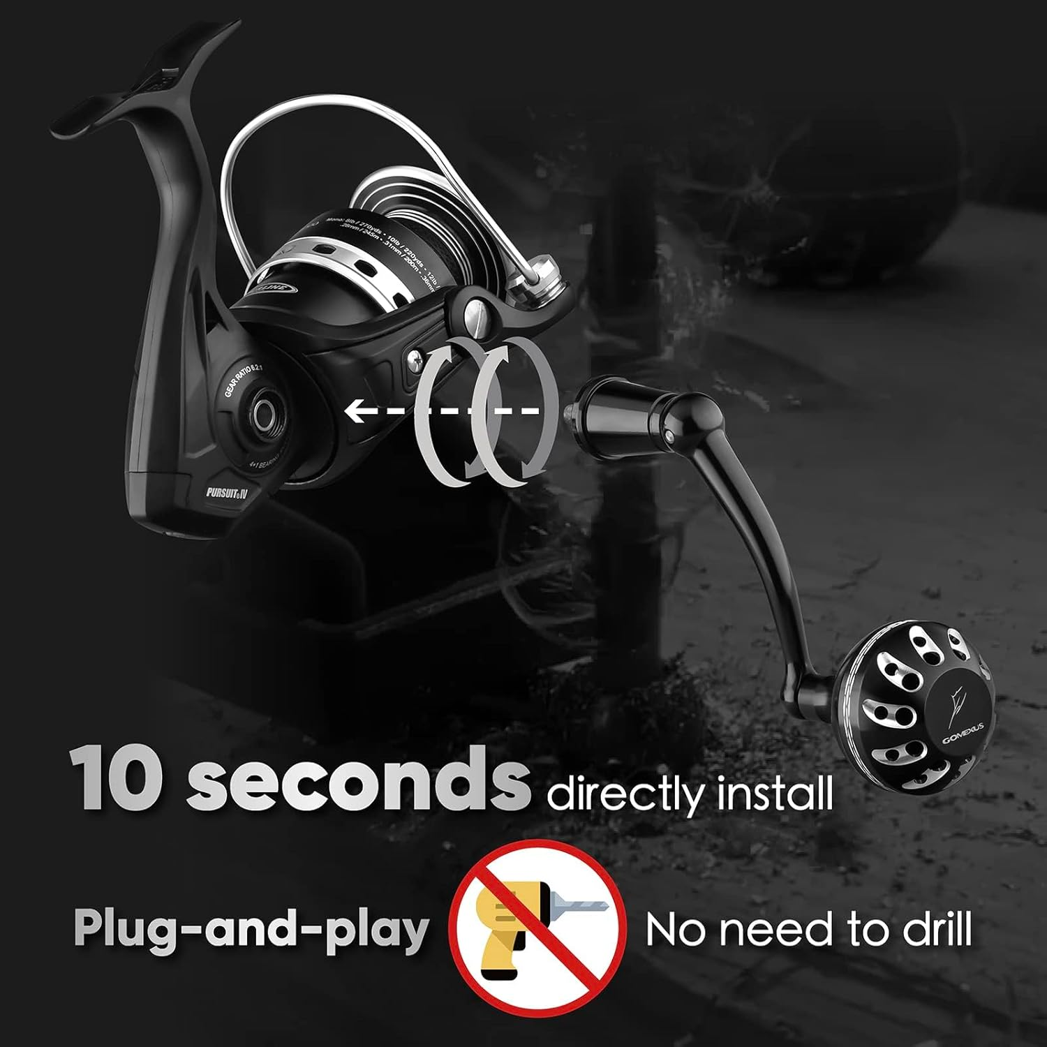 GOMEXUS Power Handle for Penn Spinfisher VI Slammer III Iv(Choose Option for Correct Size,Not for Spinfisher V LC)