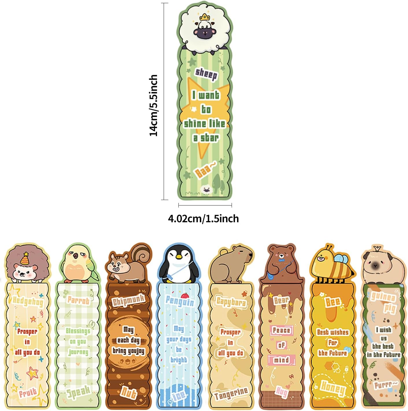 Levigo 30 Pcs Bookmarks, Paper Bookmarks, Book Marks for Reading Women, Unique Creative Bookmark, Cartoon Simple Artistic Book Markers for Reading (Animal) image number 2