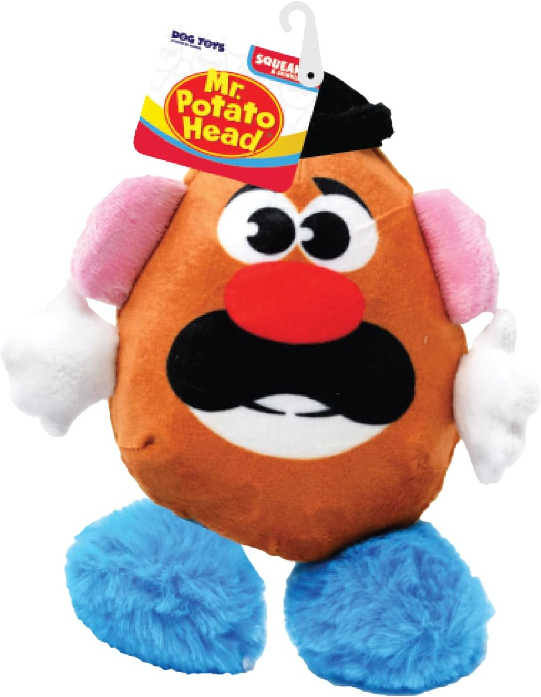 Hasbro Mr. Potato Head Dog Toy, 8-Inch Plush Squeaker and Crinkle Toy for Dogs