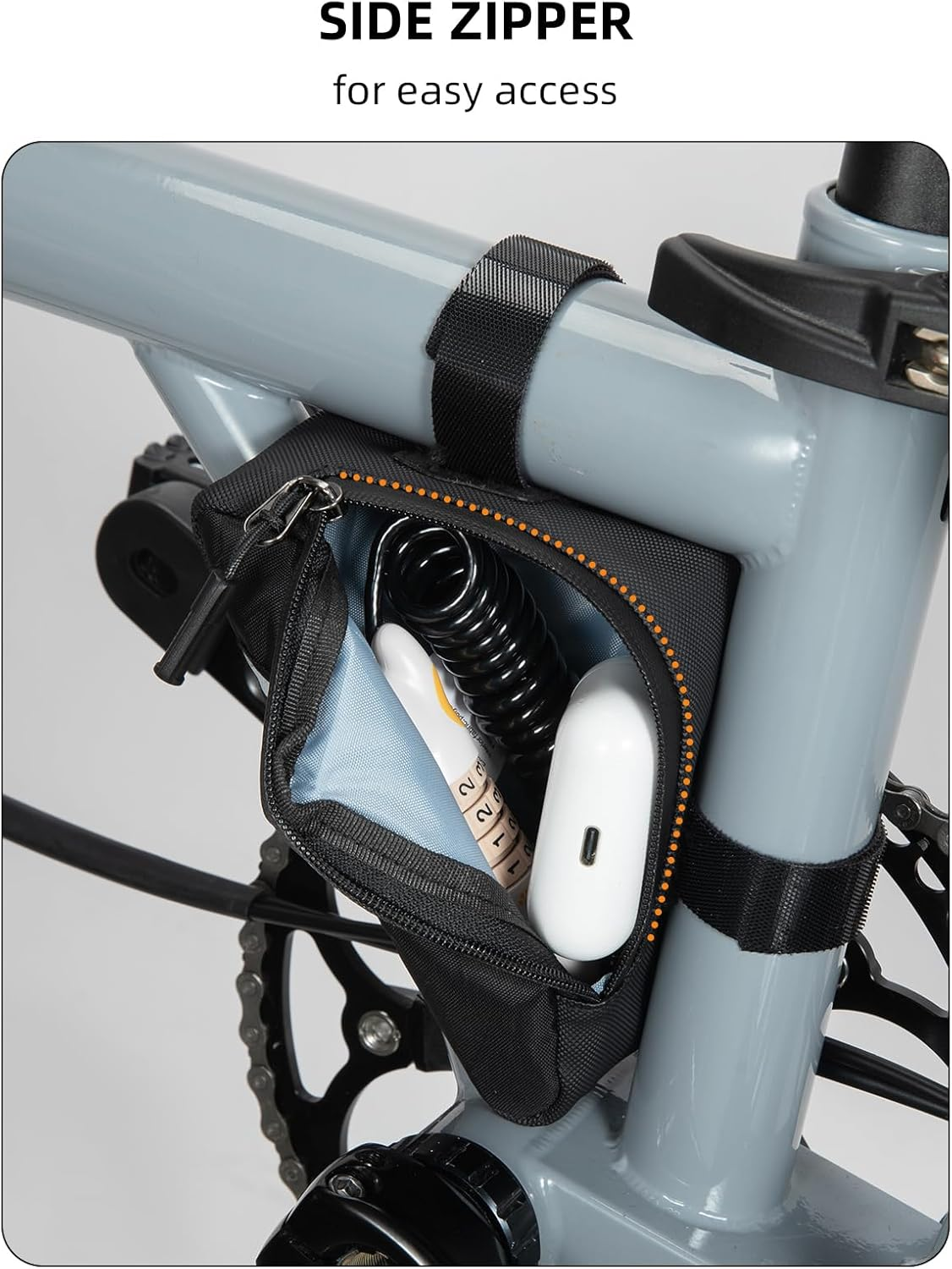 ROCKBROS Bike Frame Pouch Triangle Bike Pouch - Waterproof Small Bicycle Accessories for Boys Girls Men Women (Black) - Army Green image number 1