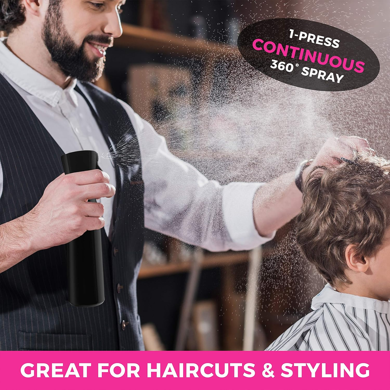 Alpree Hair Spray Bottle Continuous Water Mister Empty Ultra Fine for Hair Styling, Pets, Plants, Cleaning, Misting & Skin Care, Salons, for Taming Hair in Morning, Curly Hair, Essential Oil Scents & image number 1