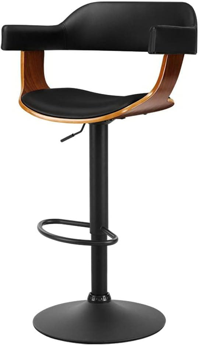 Artiss Bar Stools Stool Set of 2 Adjustable Kitchen Swivel Counter Barstools Dining Chair Chairs Gas Lift Faux Leather Backrest in 62-82Cm Seat Height Floor for Home Bar Dining Room Cafe Outdoor