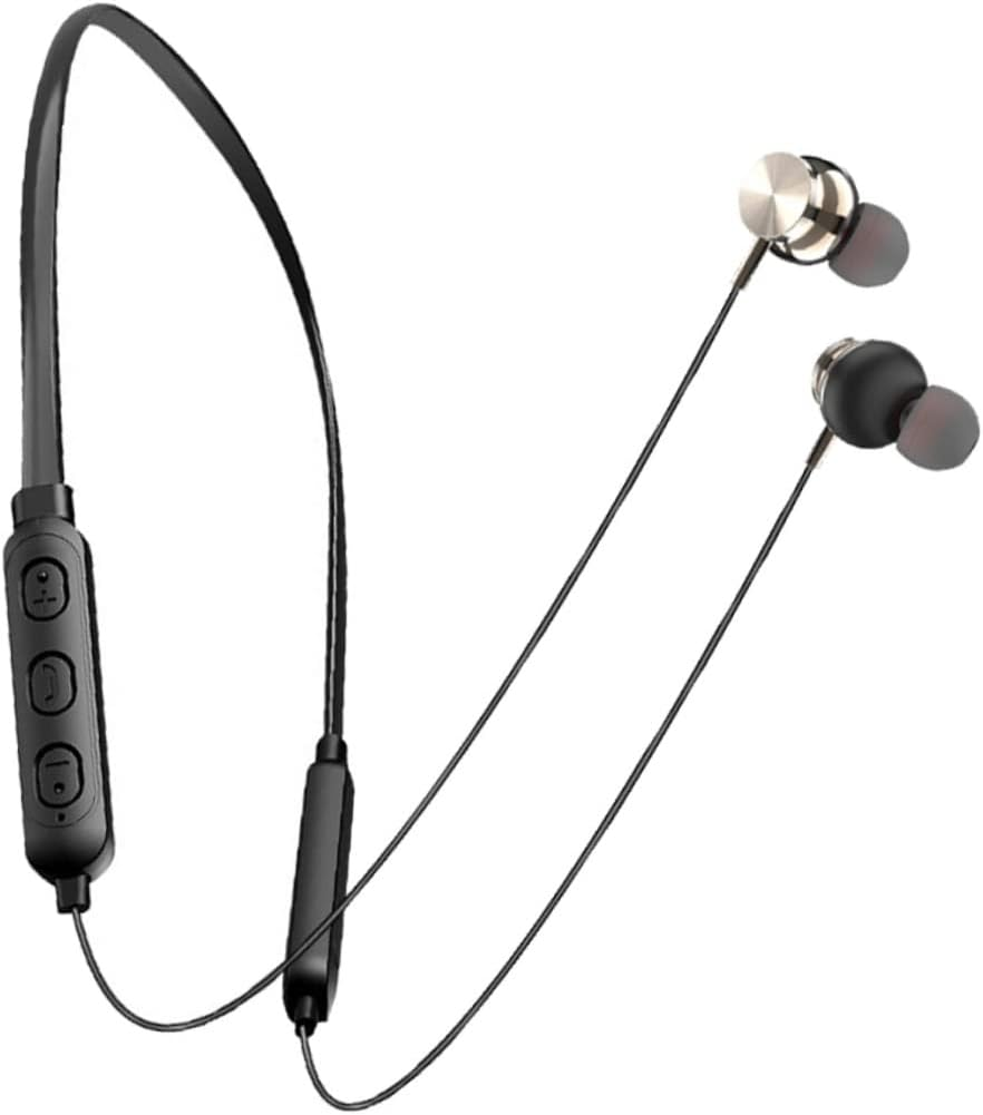 COHEALI Neck Hanging Earphones 5.0 Waterproof Wireless Headset Magnetic In-Ear Buds Stereo Sports Earphones for Running Fitness Black image number 1