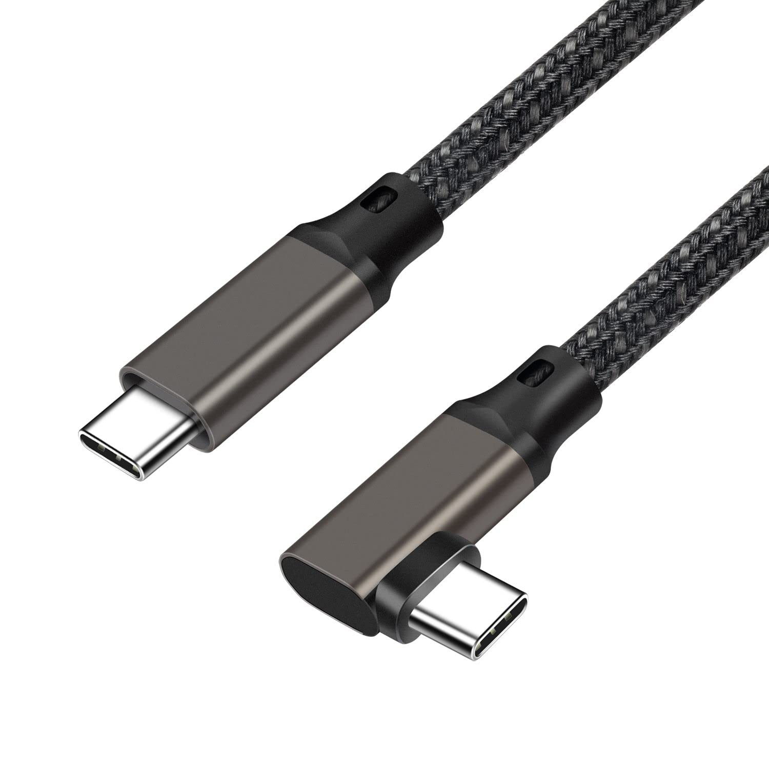 USB C to USB C 3.2 Gen2 20Gbps PD 100W Cable [3.3Ft Nylon Braided L-Shape], Sisyphy 4K@60Hz Monitor Video Cable Compatible with Surface, Macbook Pro/Air, Ipad Pro, Pixel and More Type-C Devices image number 3