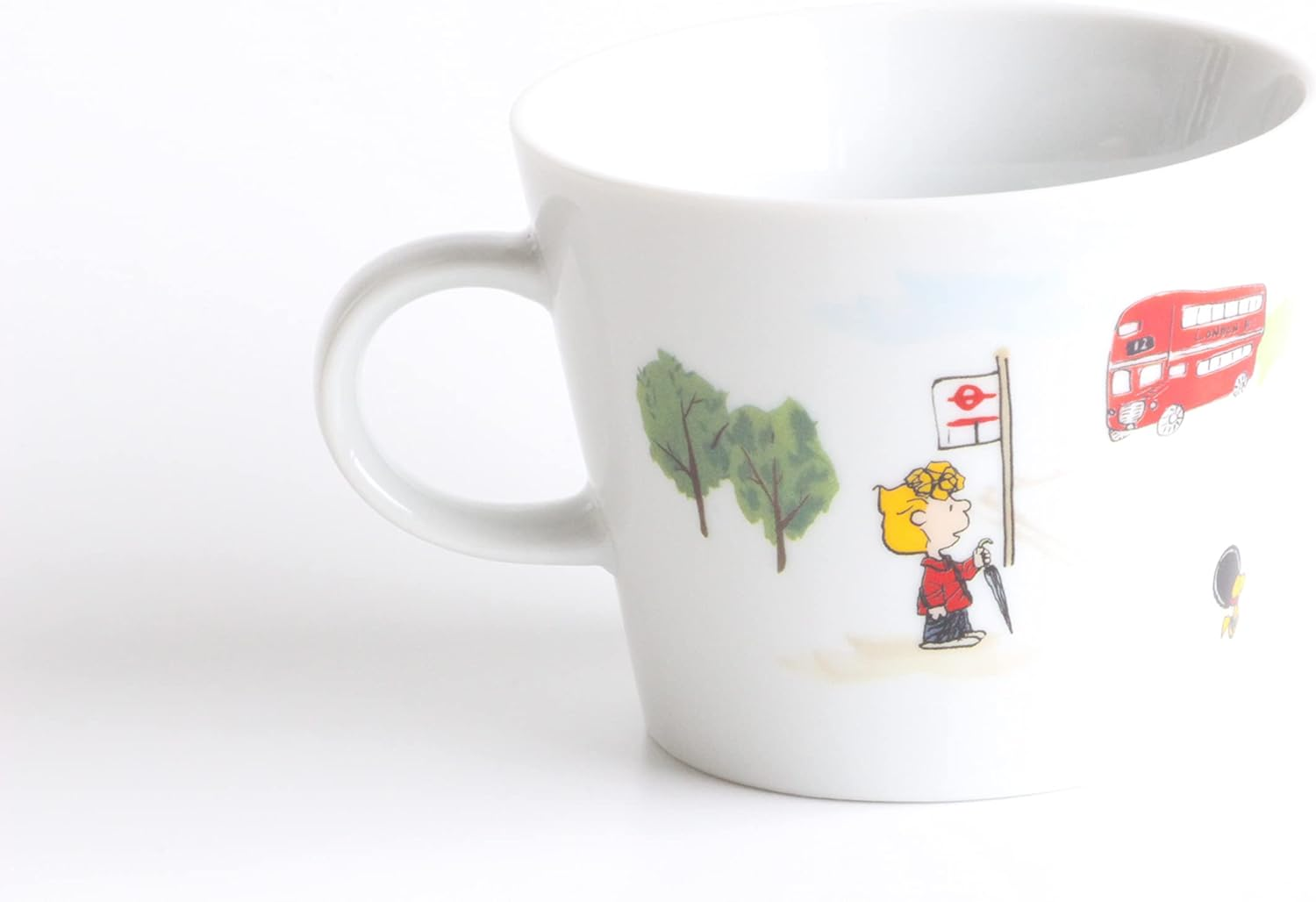 シミズ陶業(Shimizutougyou) Snoopy World Travel Mug, London, Capacity: 370 Ml, Mug
