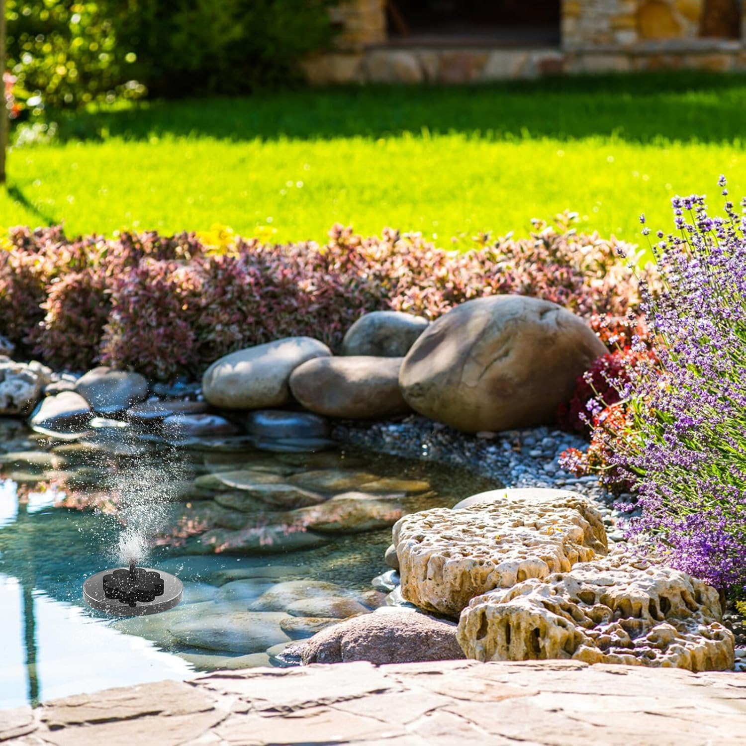 Toddmomy Solar Powered Mini Floating Fountain Outdoor Water Pump for Garden Bird Bath Easy Installation Material Promotes Water Circulation and Oxygenation image number 1