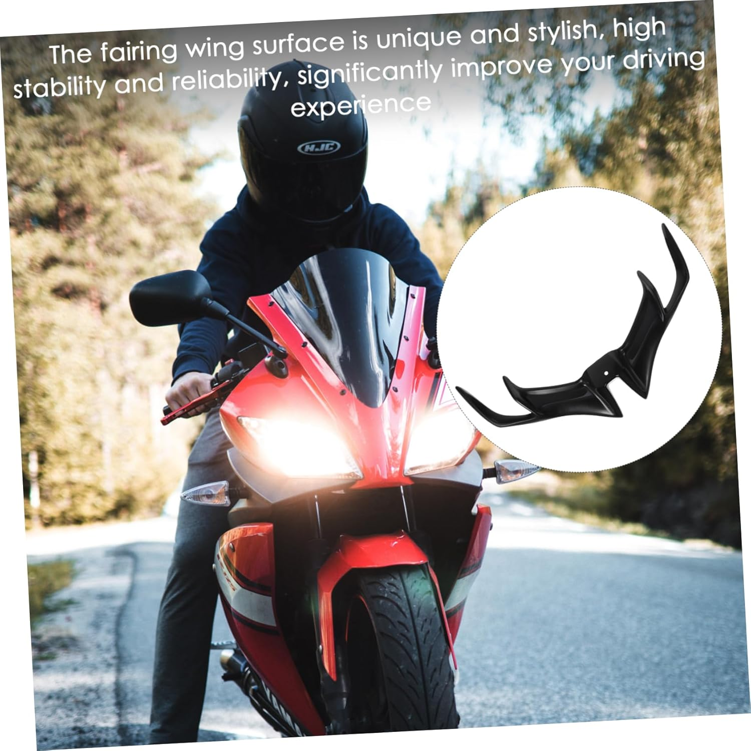 Sosoport 2Pcs Front Motorcycle Spoiler Wing Decorative for Yzfr Stylish Design High Stability Easy Installation Wear-Resistant Motorbike Accessory image number 6