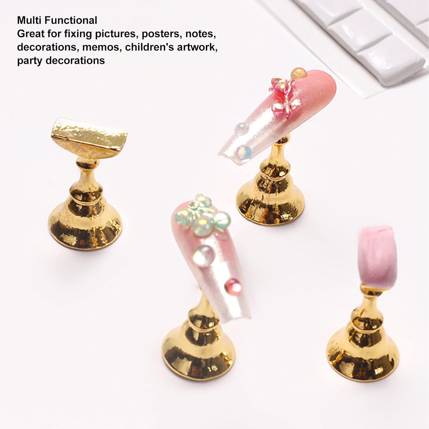 Depisuta Fixing Pictures and Posters Manicure Clay for Fake Nails, Strong Adhesive Reusable Nail Clay, Art Stand, Removable with No Marks for Home, Art, Salon