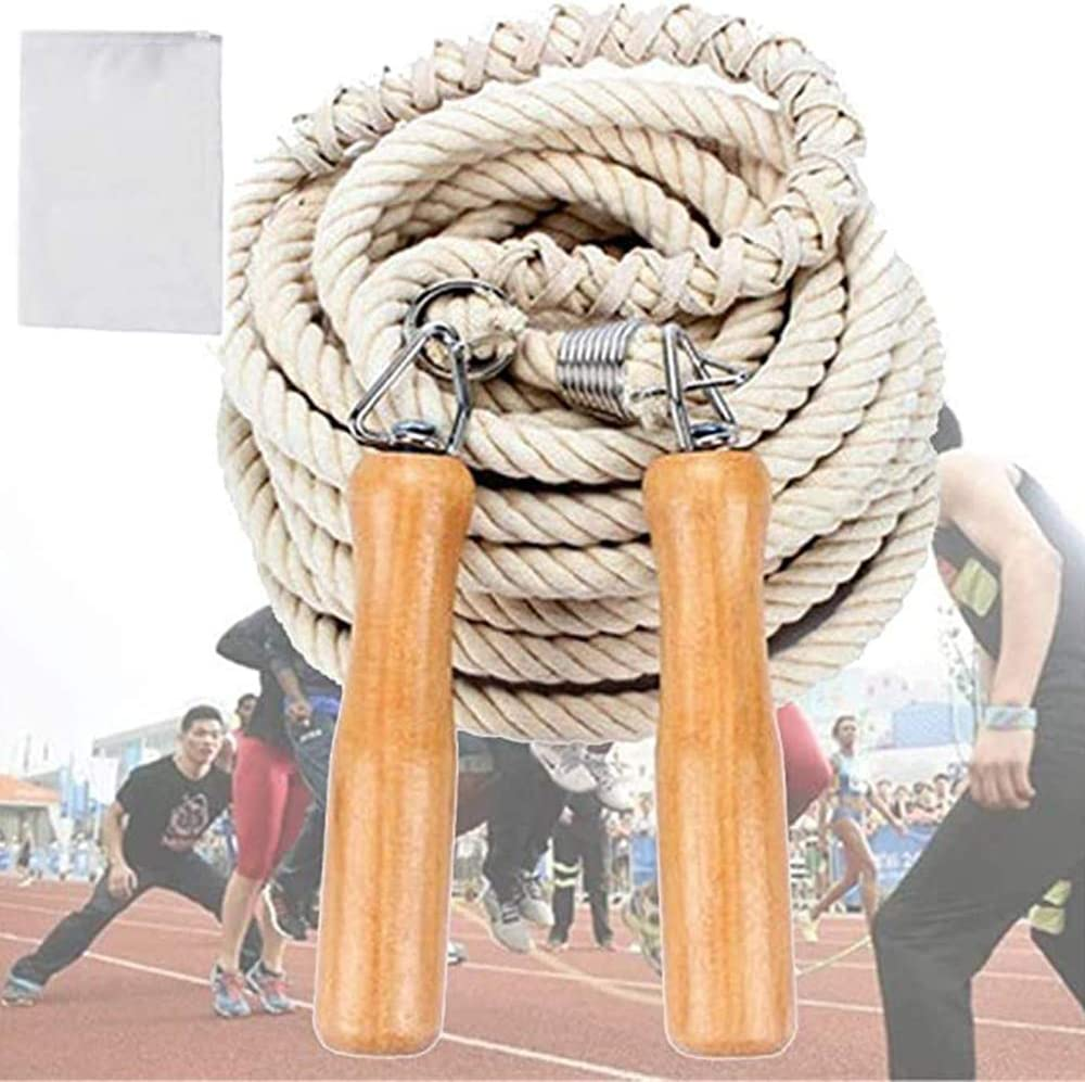 Skipping Rope, Multiplayers Long Jump Rope 5Meters -7Meters -10Meters Wooden Handle for Kids and Adult Best Team Group Skipping Rope for School Sport and Outdoor Activity image number 5
