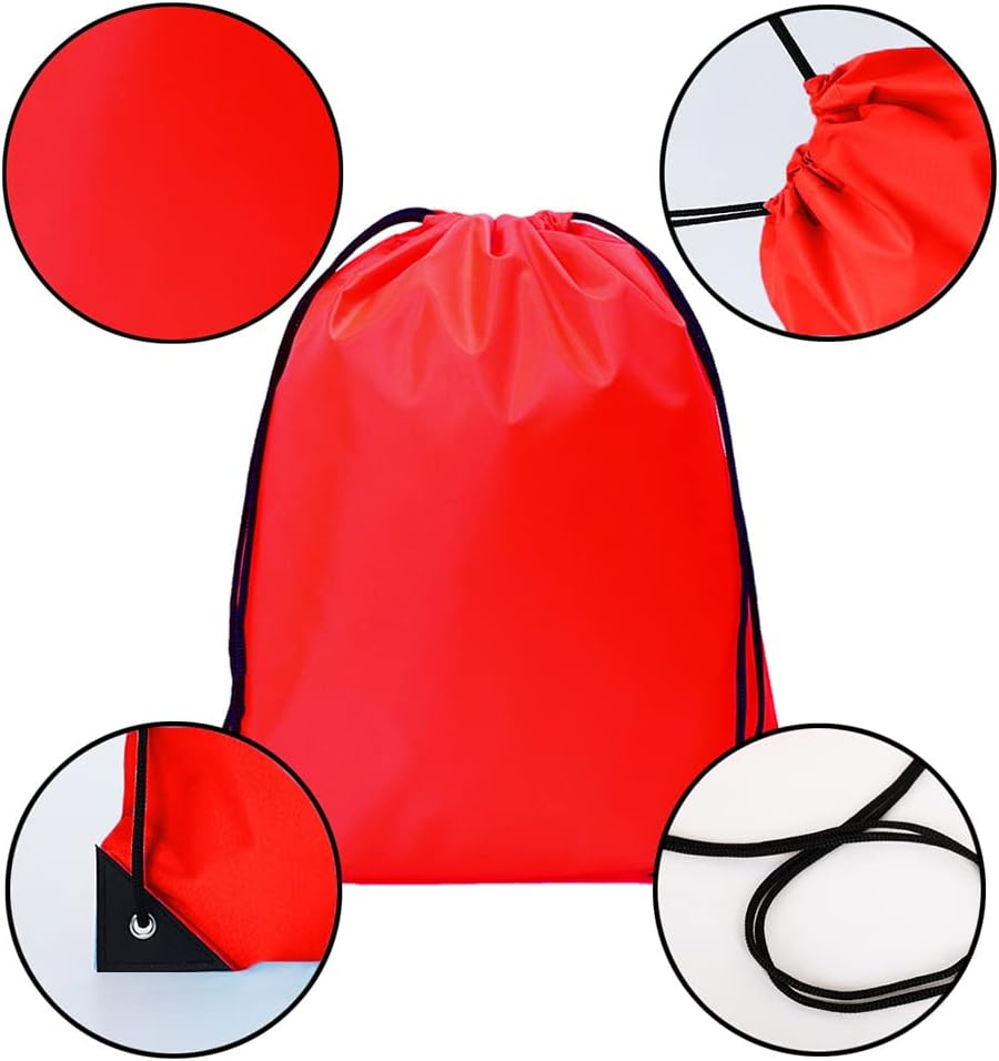 Bulk Drawstring Bags, Polyester Draw String Bags, Gym Sports Cinch Bag Drawstring Backpack for Women Men - 30, Green image number 5