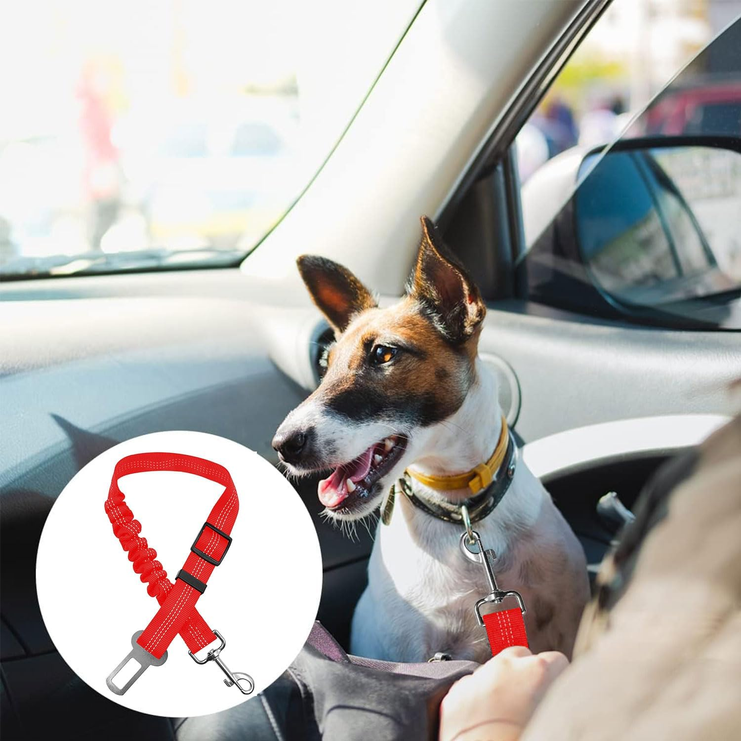 2Pcs Dog Leash, Dog Seat Belt and Leash, Nylon Pet Car Seatbelt Harness image number 4