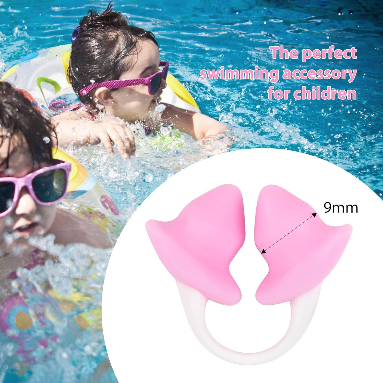 Nose Plugs for Swimming for Kids(Age 4-8),Painless Nose Clip for Swimming, Ensure Comfort and Safety in the Water (S) Pink image number 4