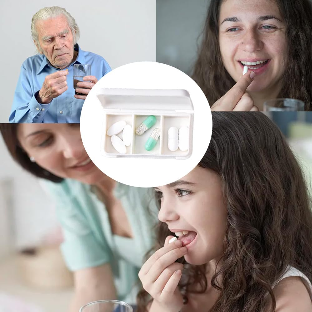 3 Pack Daily Pill Organizer, 3 Compartments Portable Pill Case Travel Pill Organizer,Pill Box for Purse Pocket to Hold Vitamins,Cod Liver Oil,Supplements and Medication image number 1