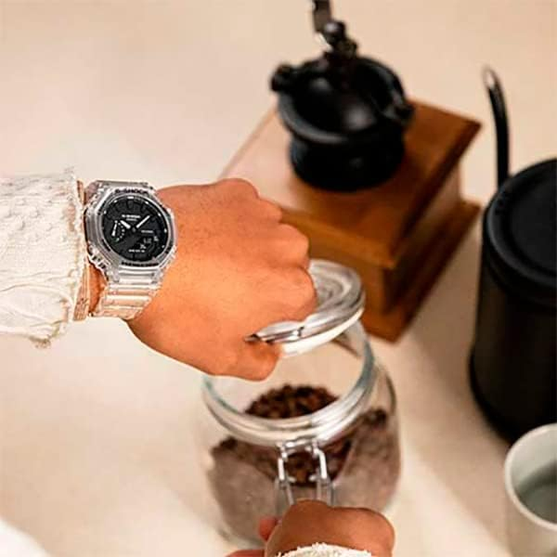 Casio G-SHOCK GA2100SKE-7A Mens Transparent Clear Analog/Digital Watch with Transparent Clear Band