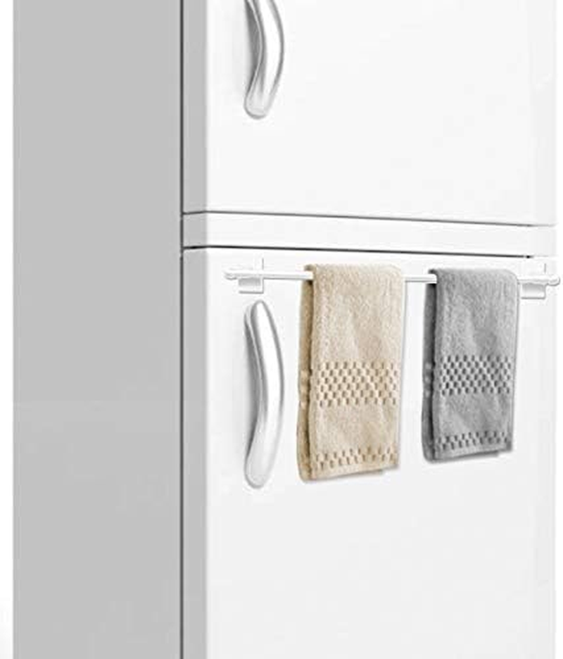 Magnetic Curtain Rod Attach to Steel Surfaces: Doors, Window Casings, File Cabinets, Tool Boxes, Refrigerators, Dishwashers, Washers, Length Adjusts 22-40Cm, White, 2 Sets image number 2