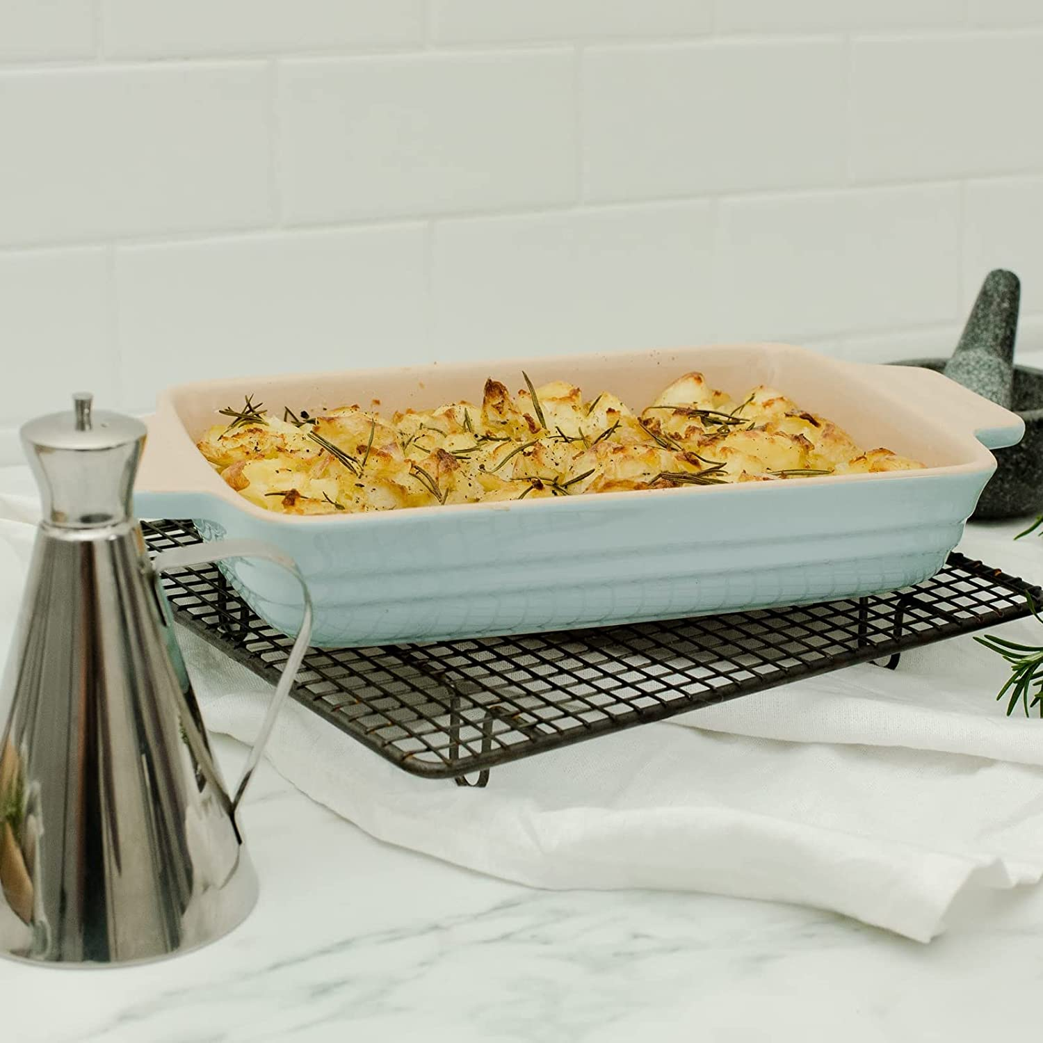 Chasseur La Cuisson Large Rectangular Baker, Duck Egg Blue image number 1