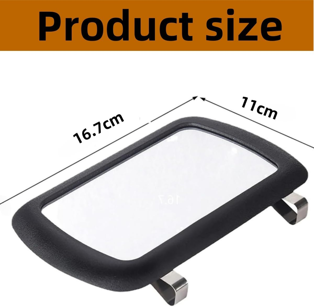 Wujzkisster Sun Visor Mirror for Car,Universal Car Vanity Mirror,Adjustable Cosmetic Black,(16.7 X 11Cm)