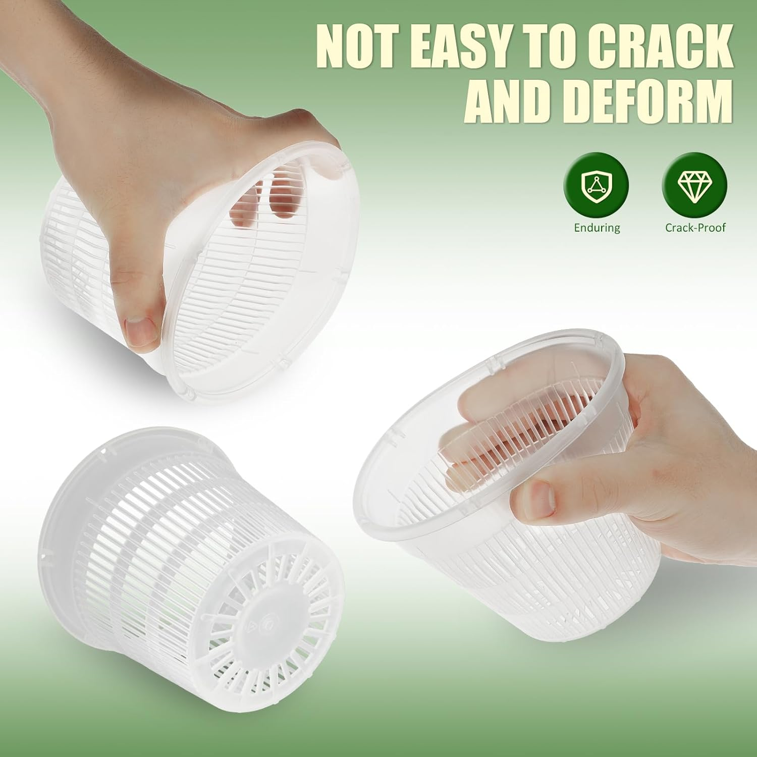 Fwqofvk 15Pcs Plastic Clear Orchid Pot for Root Health, 3 Sizes Orchid Repotting Pot with Hole and Saucer, Breathable Slotted Pot Flower Plant Pot for Small Plants image number 2